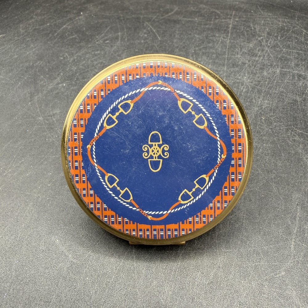 Vintage Stratton England Equestrian Horse Bit Powder Compact Mirror Round 3 In - Picture 1 of 14